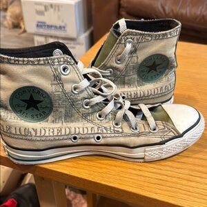 Converse High-Top Sneakers with Dollar Print
